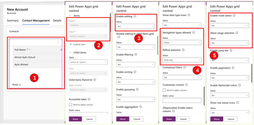 Power Apps Subgrid on Account Form